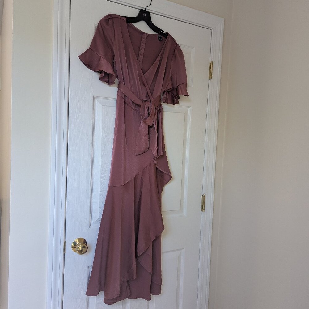 L Rose satin style dress